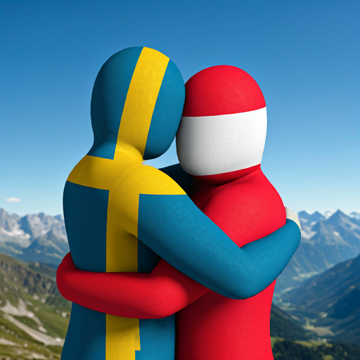 En bild som symboliserar vänskapen mellan Sverige och Österrike